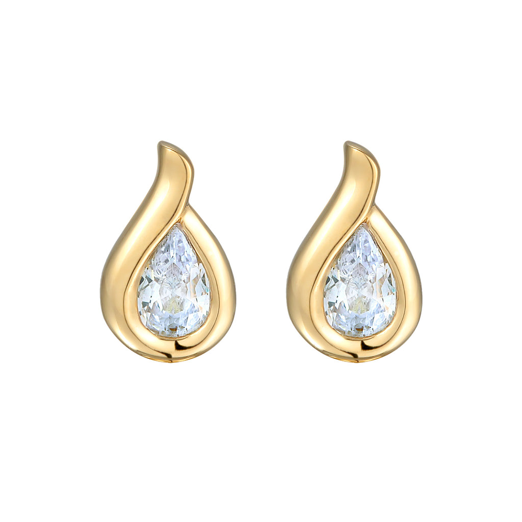 Gold Anting Perhiasan Emas 375 Wanita Drop Zirconia