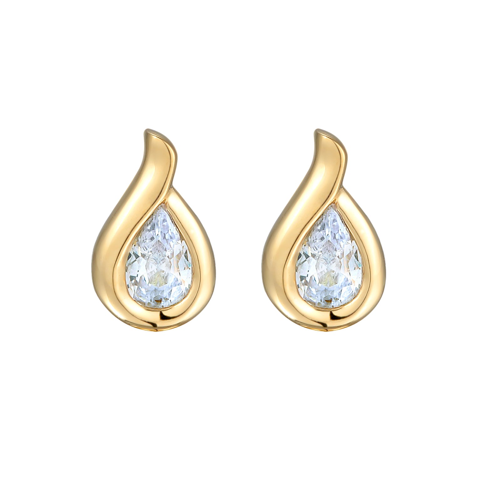 Gold Anting Perhiasan Emas 375 Wanita Drop Zirconia
