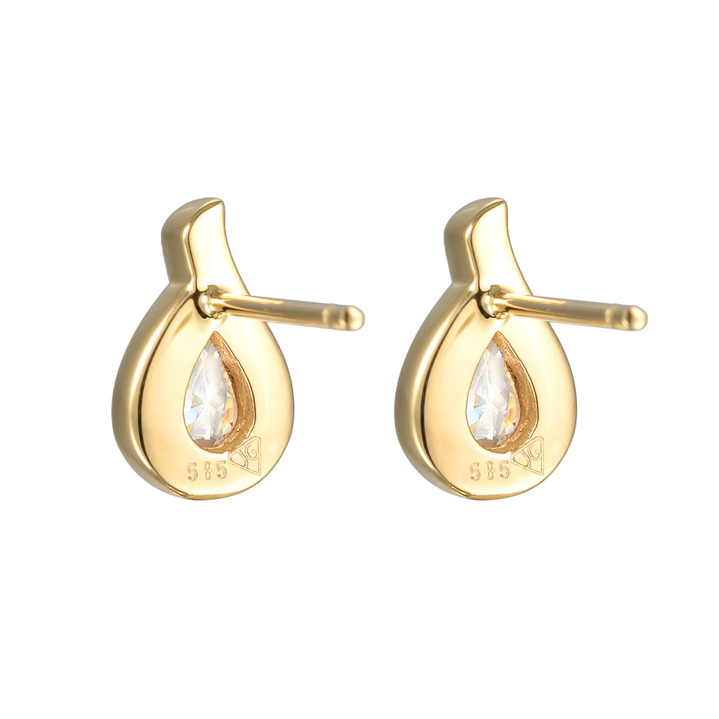 Gold Anting Perhiasan Emas 375 Wanita Drop Zirconia
