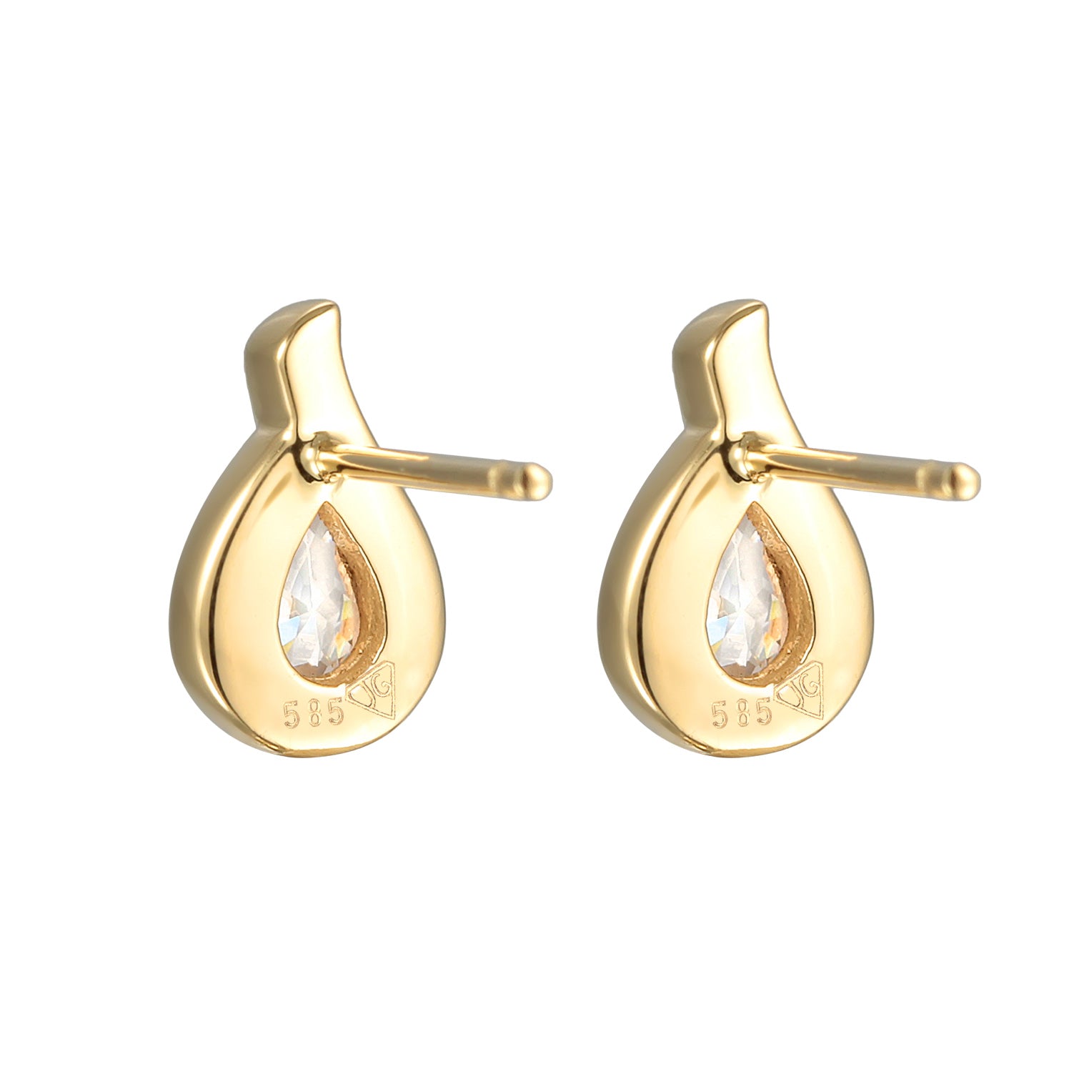 Gold Anting Perhiasan Emas 375 Wanita Drop Zirconia