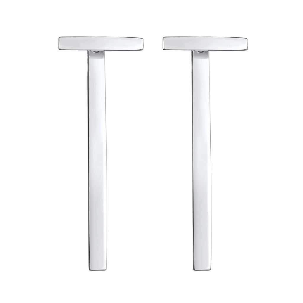 Silver Perhiasan Wanita Perak Asli - Silver Anting Ear Hanger Rod Geo Minimal