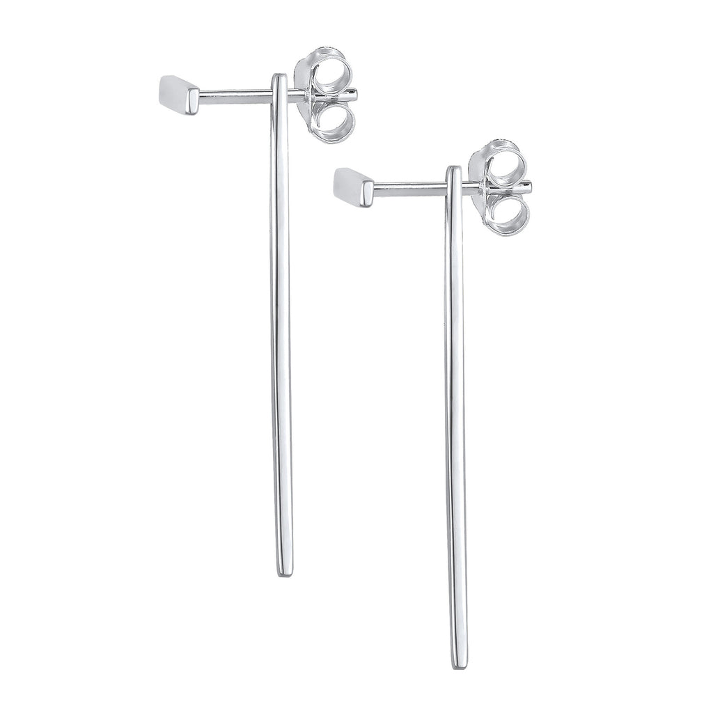 Silver Perhiasan Wanita Perak Asli - Silver Anting Ear Hanger Rod Geo Minimal