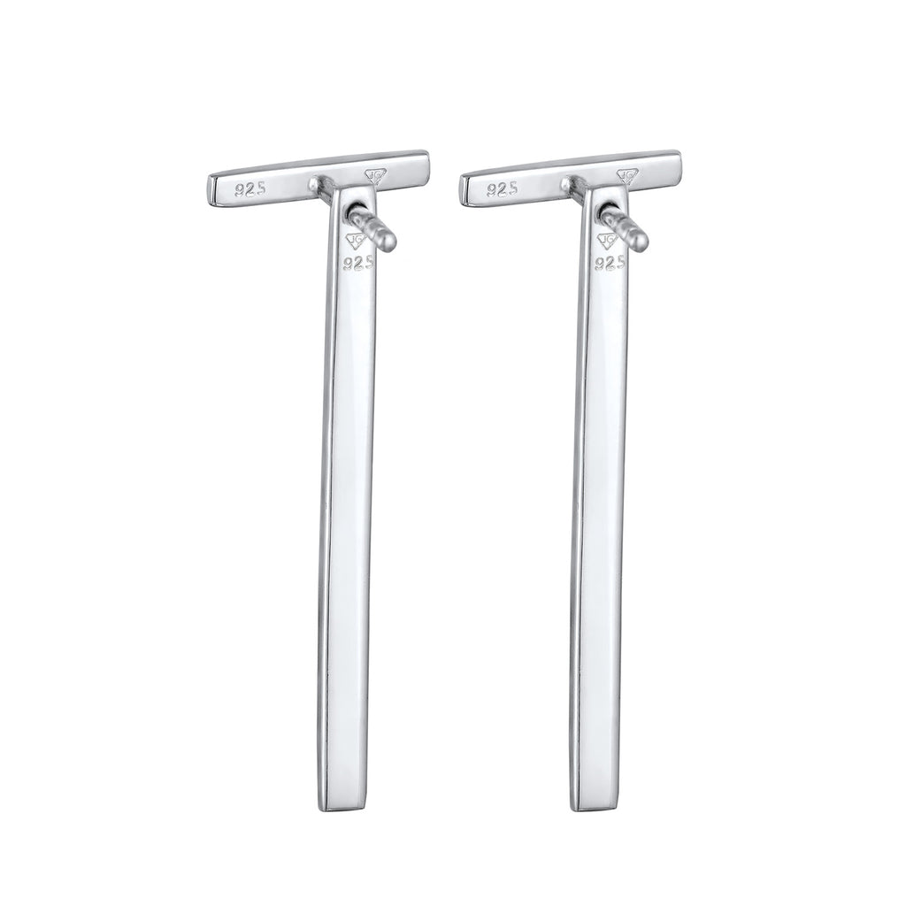 Silver Perhiasan Wanita Perak Asli - Silver Anting Ear Hanger Rod Geo Minimal