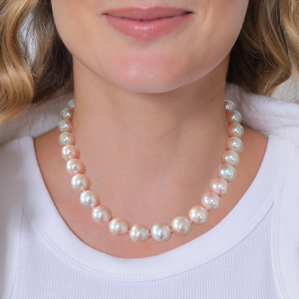 Rose Kalung Perhiasan Perak 925 Wanita Vintage Trend Shell Core Pearls