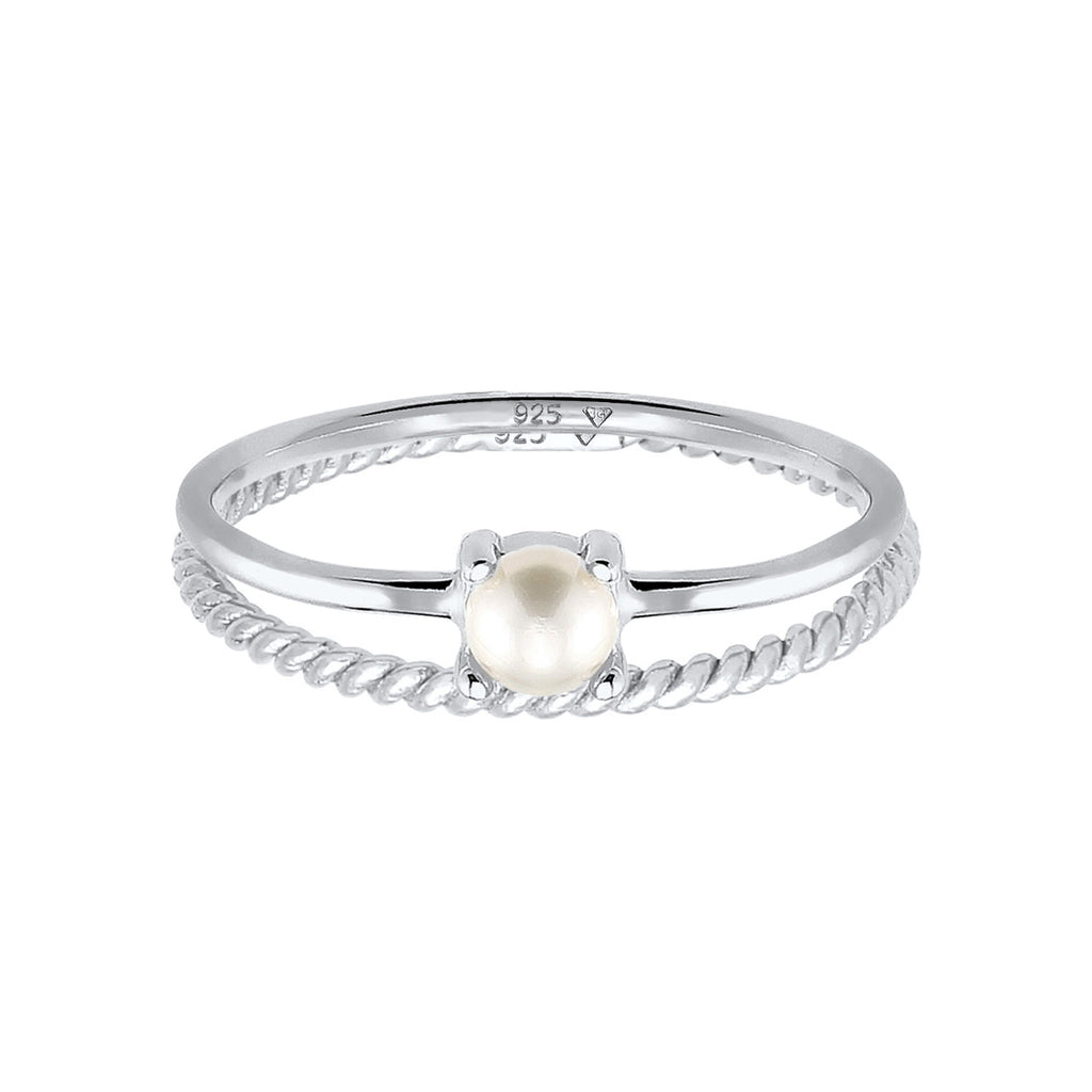 Cincin perak 925 dengan mutiara elegan Elli Jewelry
