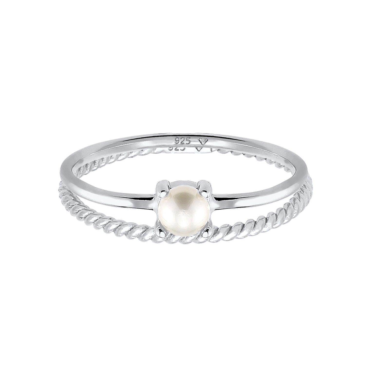 Cincin perak 925 dengan mutiara elegan Elli Jewelry
