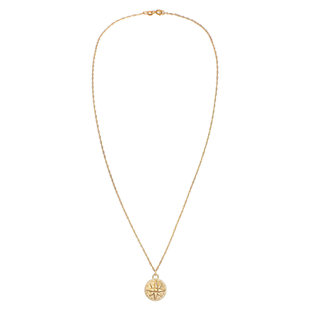 Kalung perak 925 lapis emas dengan liontin compass elegan Elli Jewelry