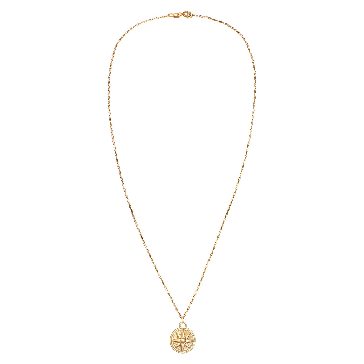 Kalung perak 925 lapis emas dengan liontin compass elegan Elli Jewelry