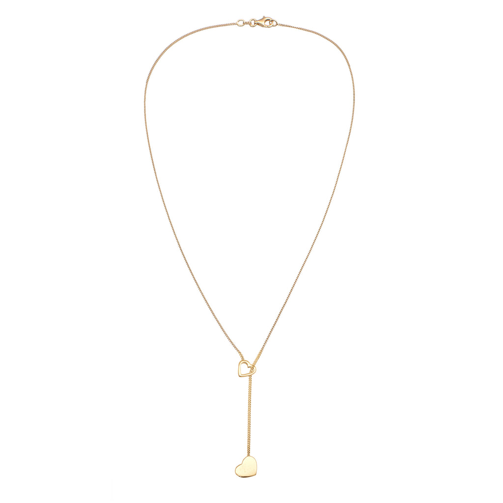 Gold Kalung Necklace Perak 925 Lapis Emas Wanita Hati Gaya Korea