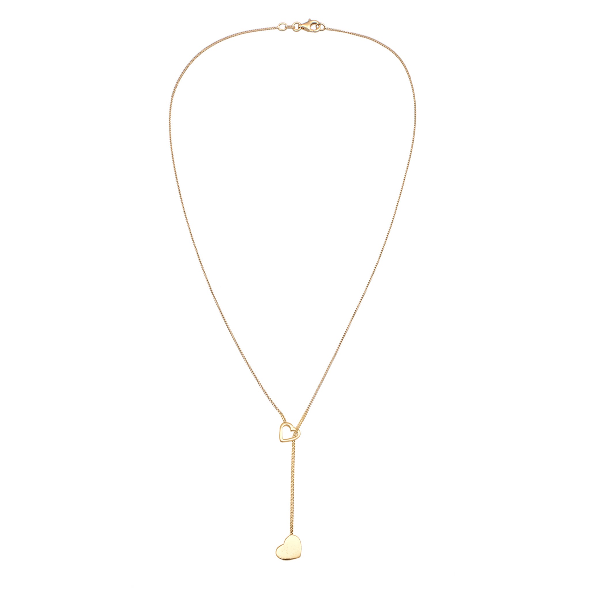 Gold Kalung Necklace Perak 925 Lapis Emas Wanita Hati Gaya Korea