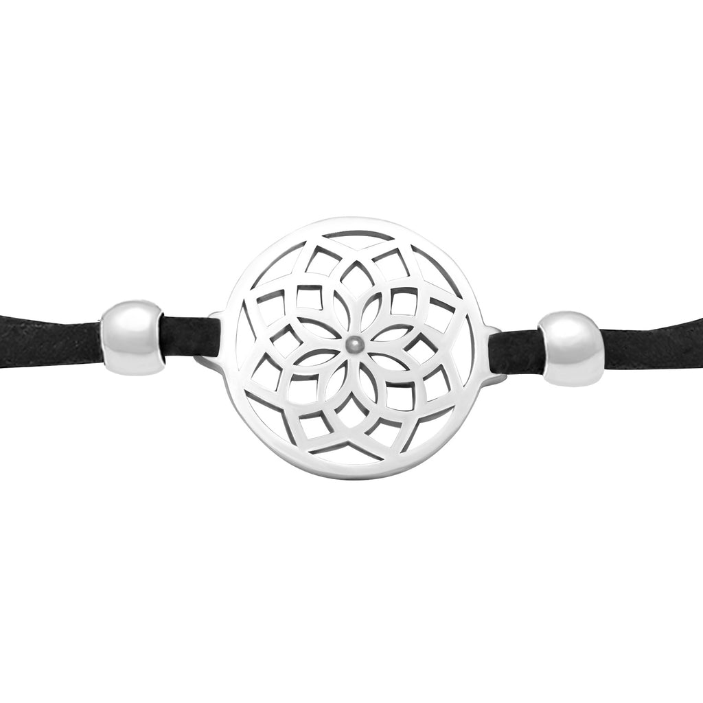 Silver Kalung Perhiasan Perak 925 Wanita Choker Flower of Life