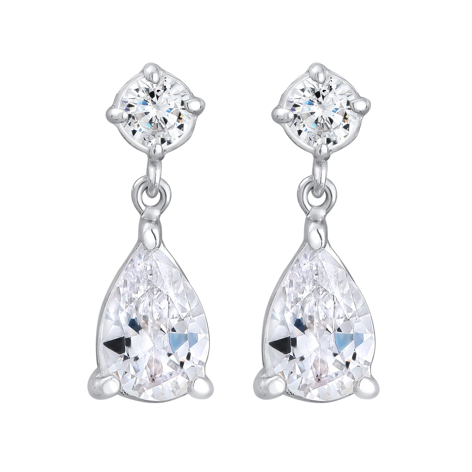 Anting perak 925 dengan drop zirconia elegan Elli Jewelry