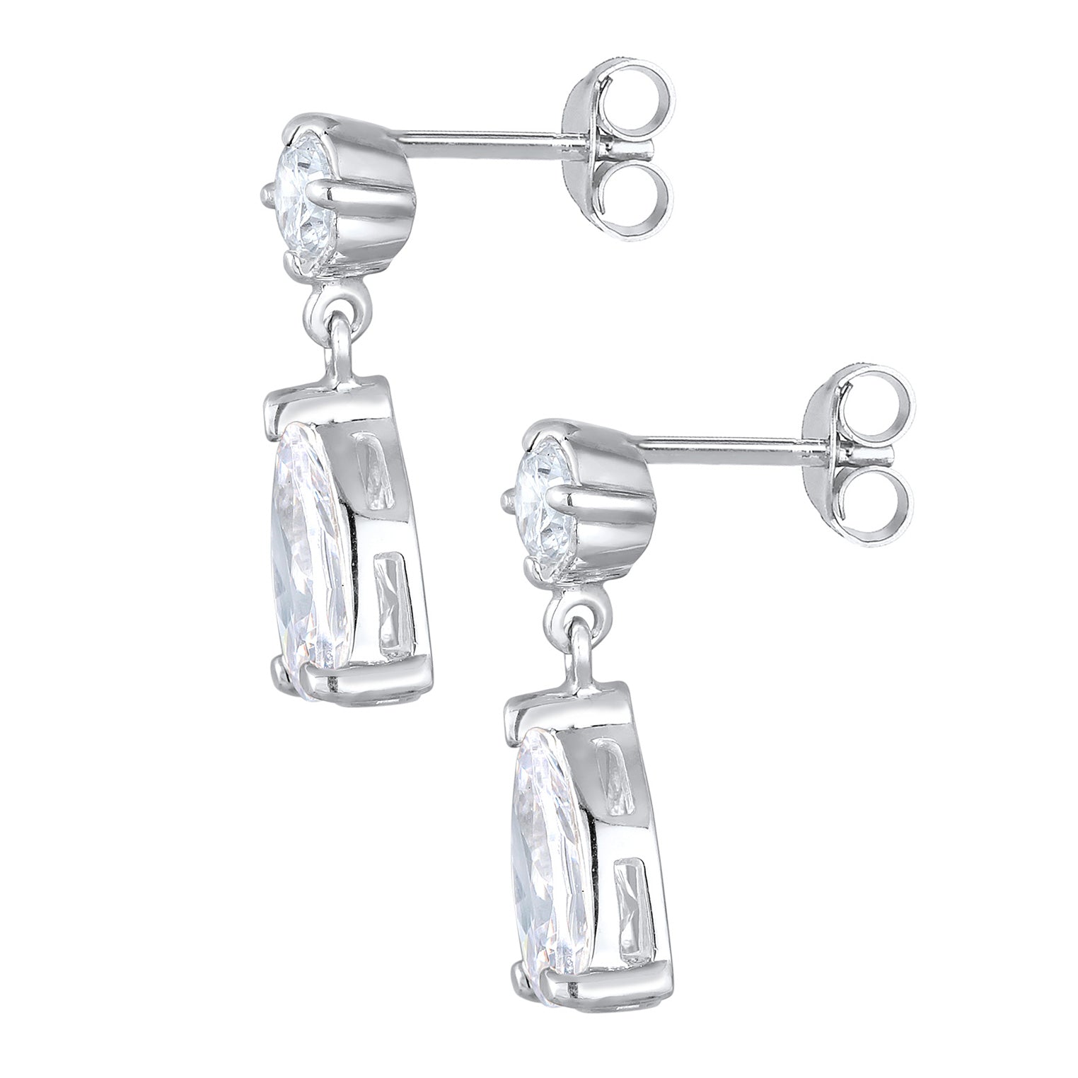 White Anting Perhiasan Perak 925 Wanita Drop Zirconia Glamour