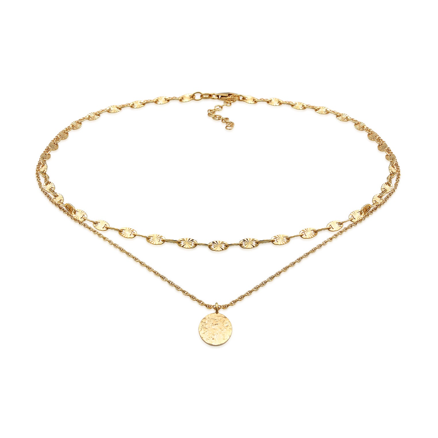 Kalung perak 925 lapis emas dengan layer plate elegan Elli Jewelry