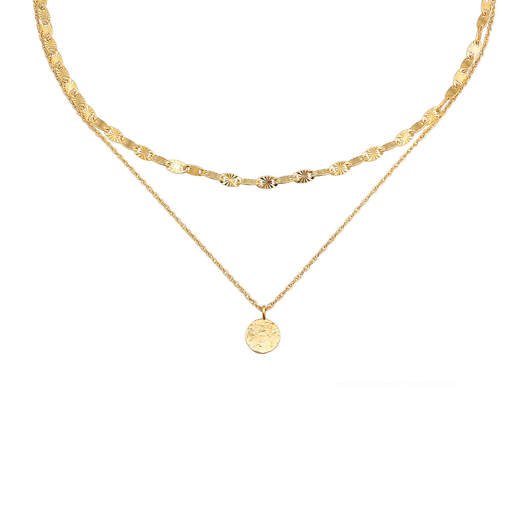 Kalung perak 925 lapis emas dengan layer plate elegan Elli Jewelry