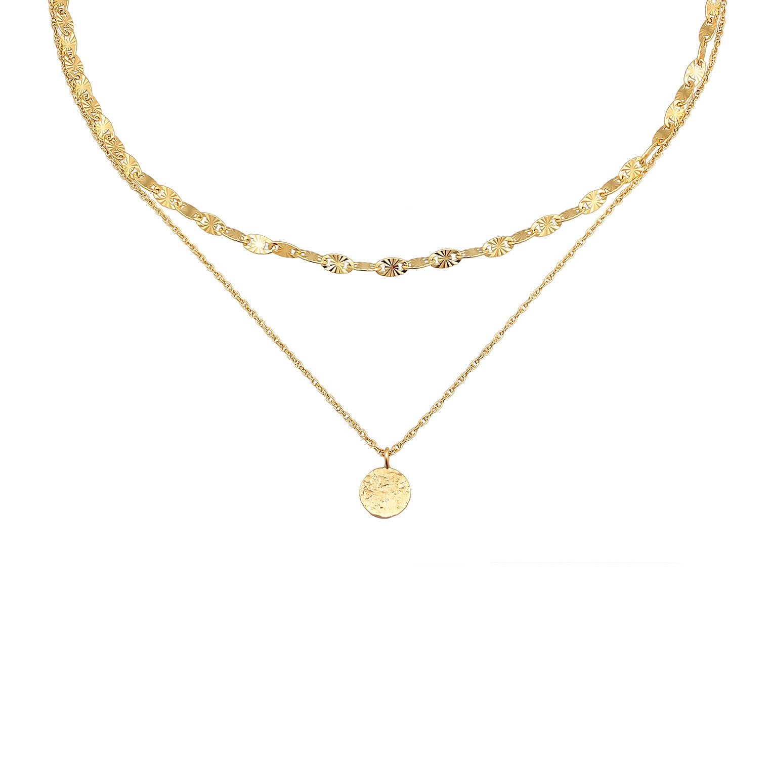 Kalung perak 925 lapis emas dengan layer plate elegan Elli Jewelry