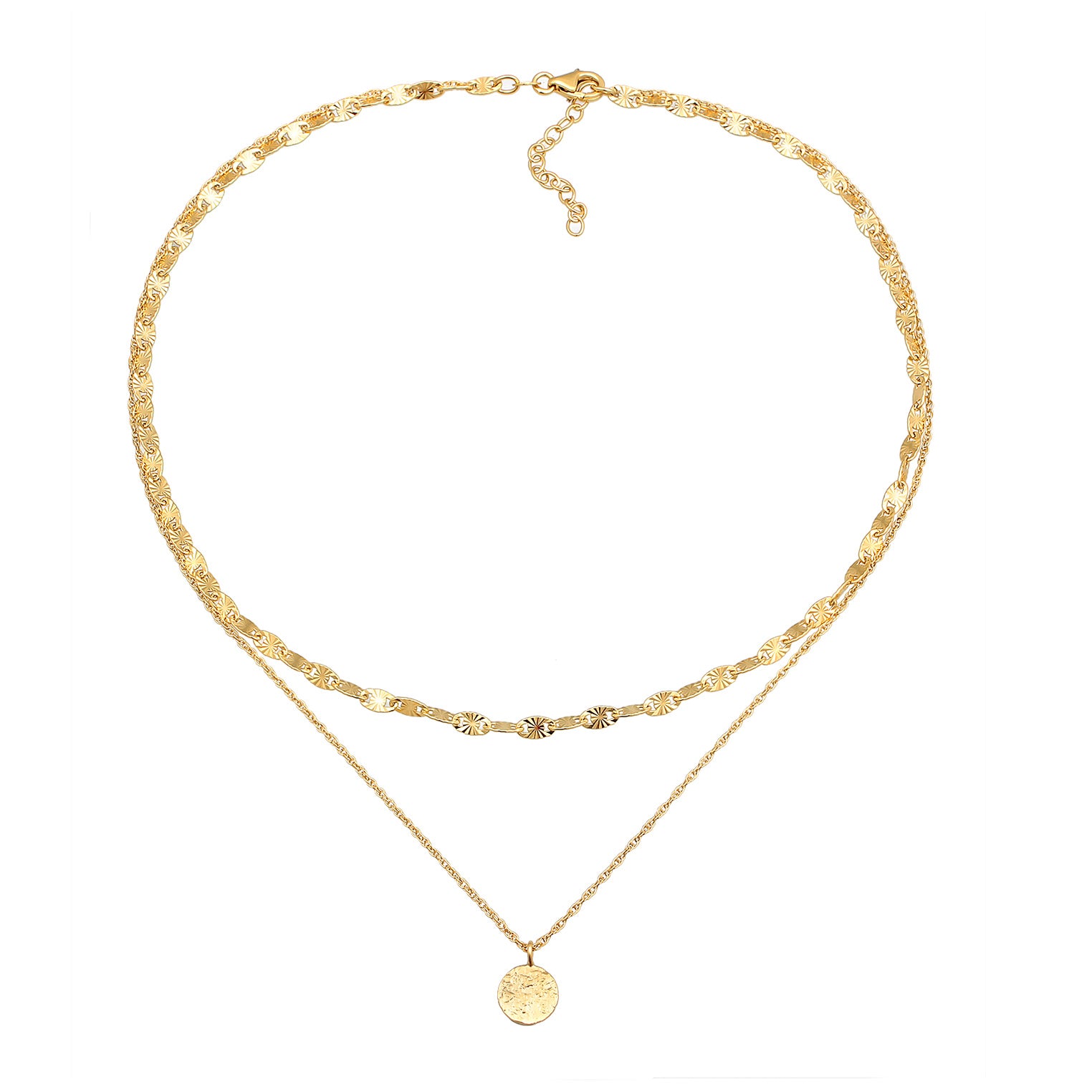 Kalung perak 925 lapis emas dengan layer plate elegan Elli Jewelry