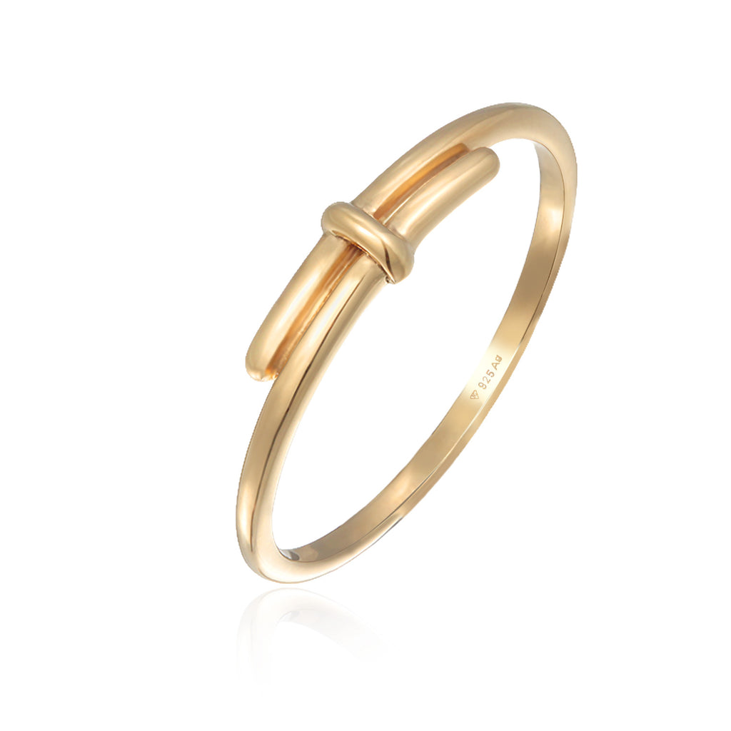 Cincin perak 925 lapis emas dengan wrap design elegan Elli Jewelry