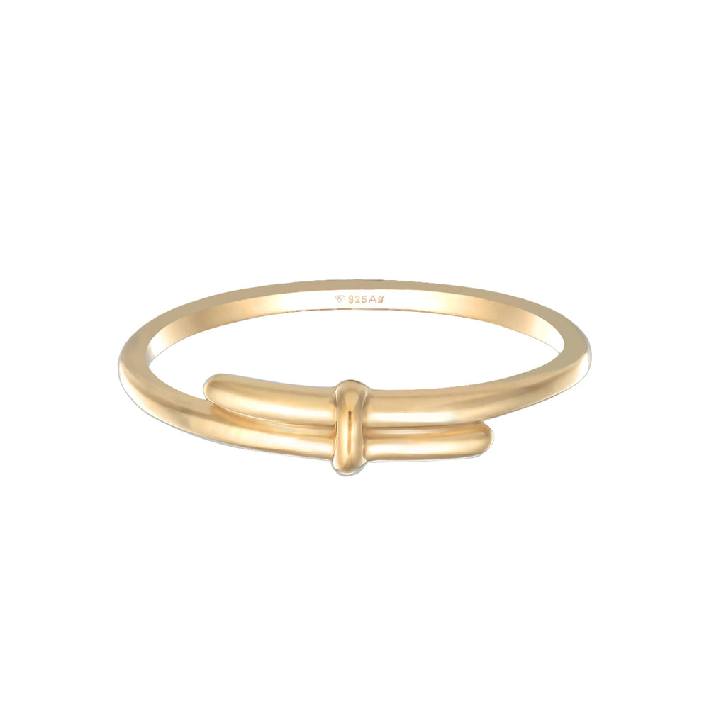 Gold Cincin Perhiasan Perak 925 Wanita Wrap Design Twisted Basic Gold Plated