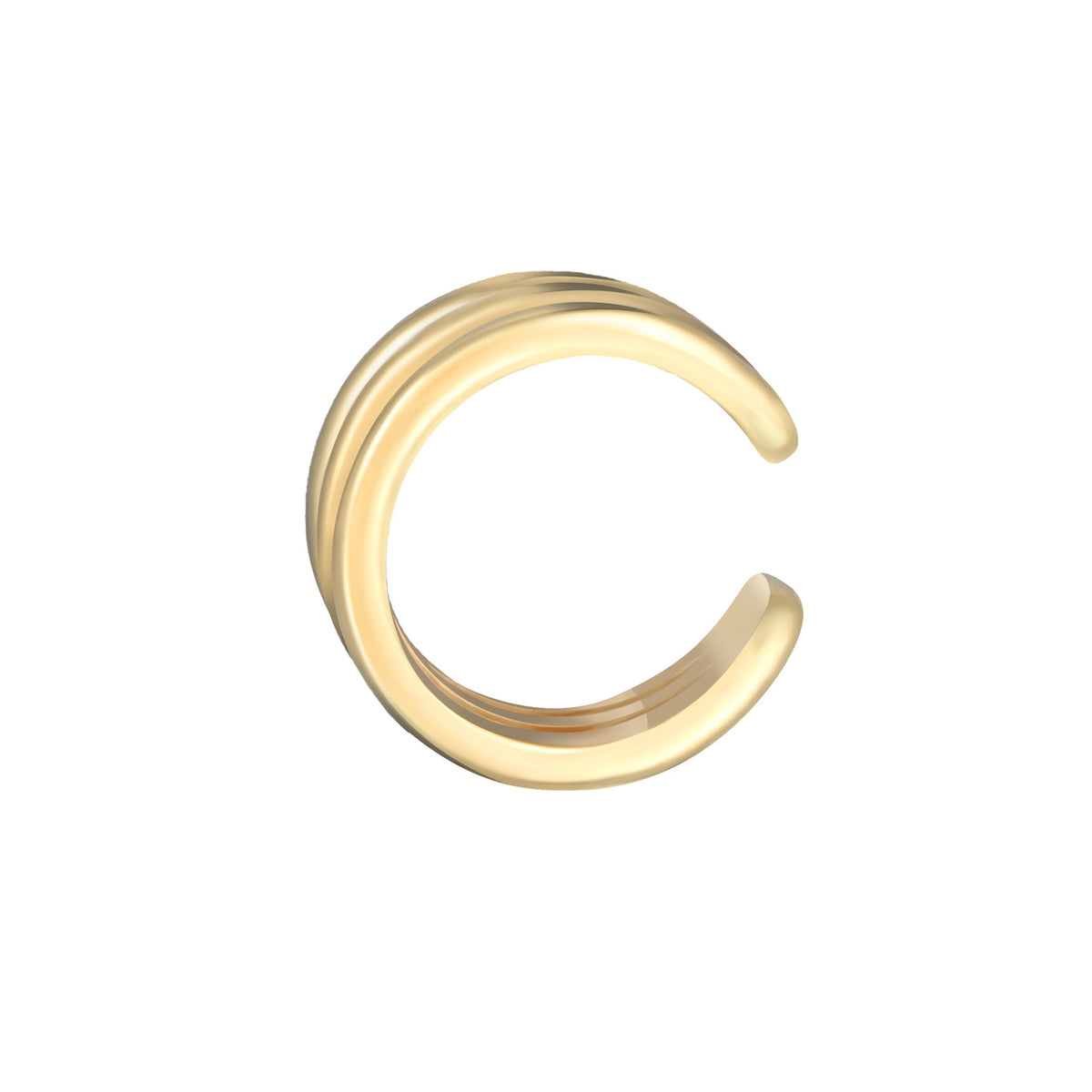 Earrings Cuff Modern Basic 925 Sterling Silver Gold Plated