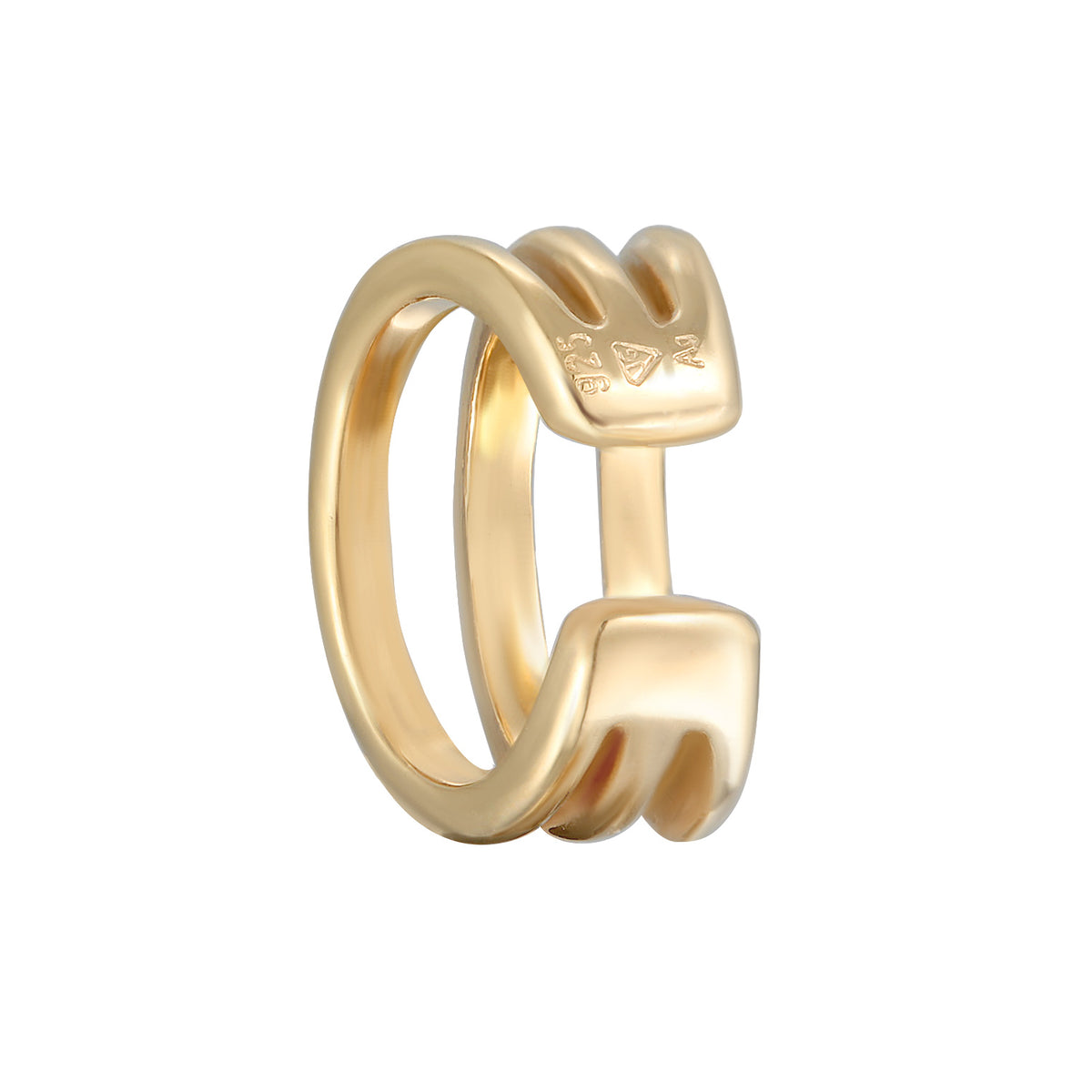 Earrings Cuff Modern Basic 925 Sterling Silver Gold Plated