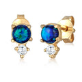 Anting perak 925 dengan zirconia kristal dan opal elegan Elli Jewelry