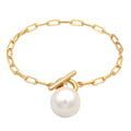 Gelang perak 925 lapis emas dengan mutiara elegan Elli Jewelry