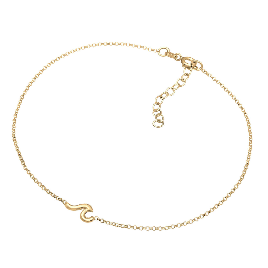 Gold Gelang Kaki Perhiasan Perak 925 Wanita Wave Maritime Basic Gold Plated