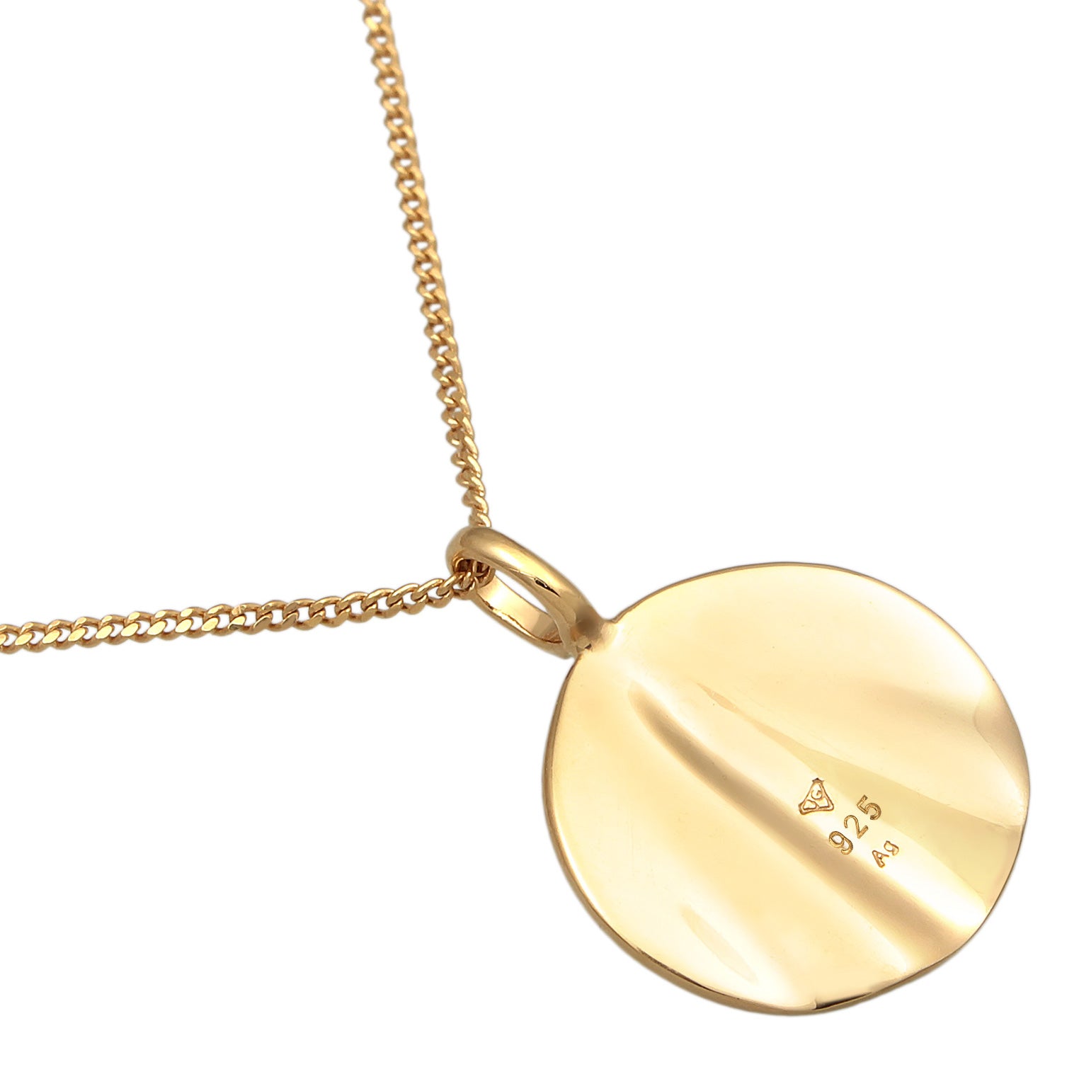 Kalung perak 925 lapis emas dengan liontin plate elegan Elli Jewelry