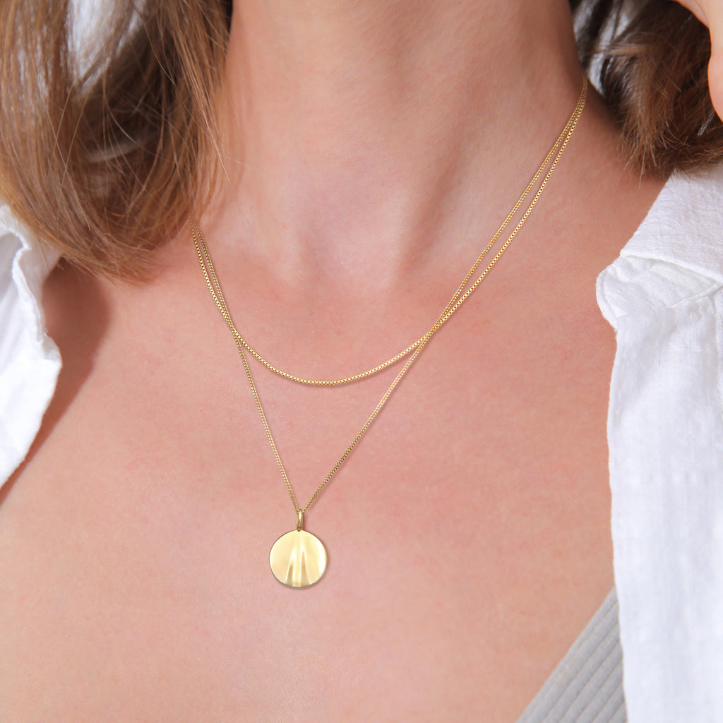 Gold Kalung Perhiasan Perak 925 Wanita Layer Platelet Pendant Waves Gold Plated