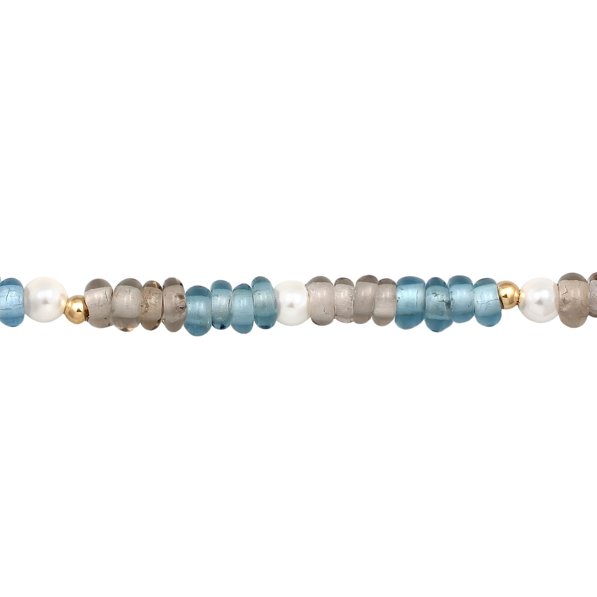 Ladies Choker Glass Beads Trend with shell core pearls in 925 sterling silver