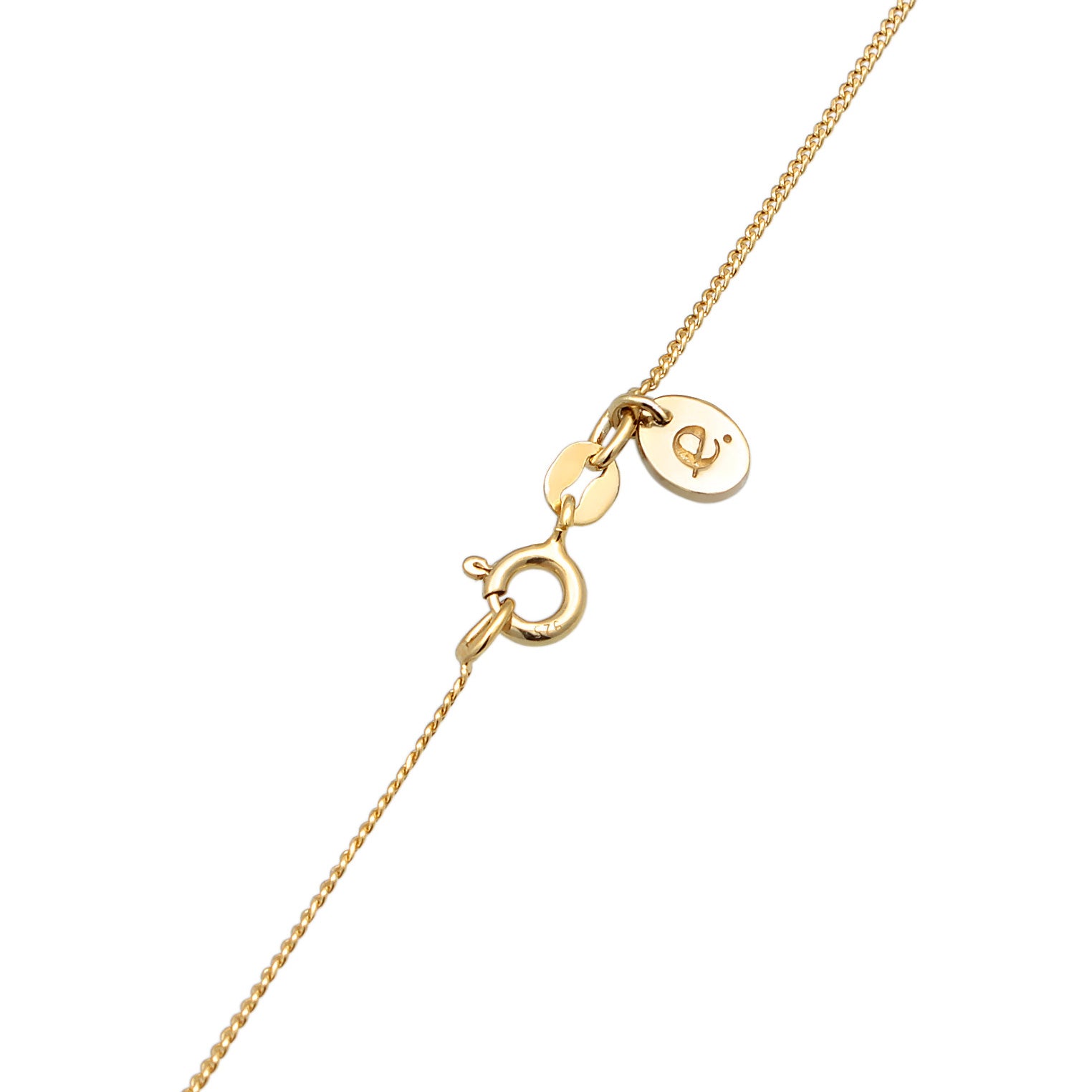Gold Perhiasan Wanita Perak Asli - Silver Kalung Drop Pendant Elegant Moonstone Lapis Emas