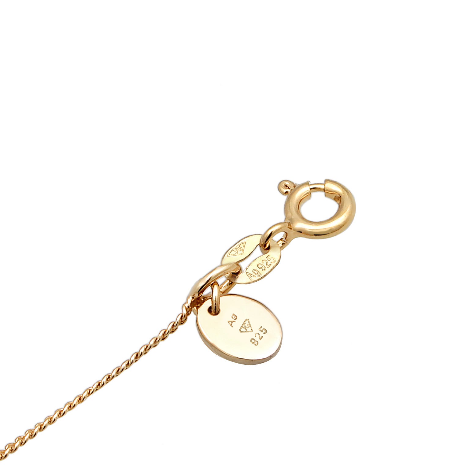 Gold Perhiasan Wanita Perak Asli - Silver Kalung Drop Pendant Elegant Moonstone Lapis Emas