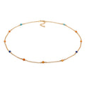 Bicolor - Elli | Beaded Choker Necklace 925 Silver Gold Plated Multicolor Agate