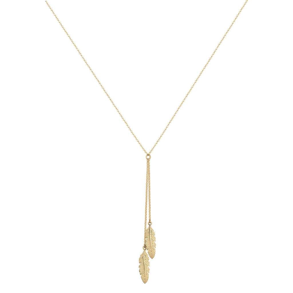 Kalung perak 925 dengan liontin bulu elegan Elli Jewelry