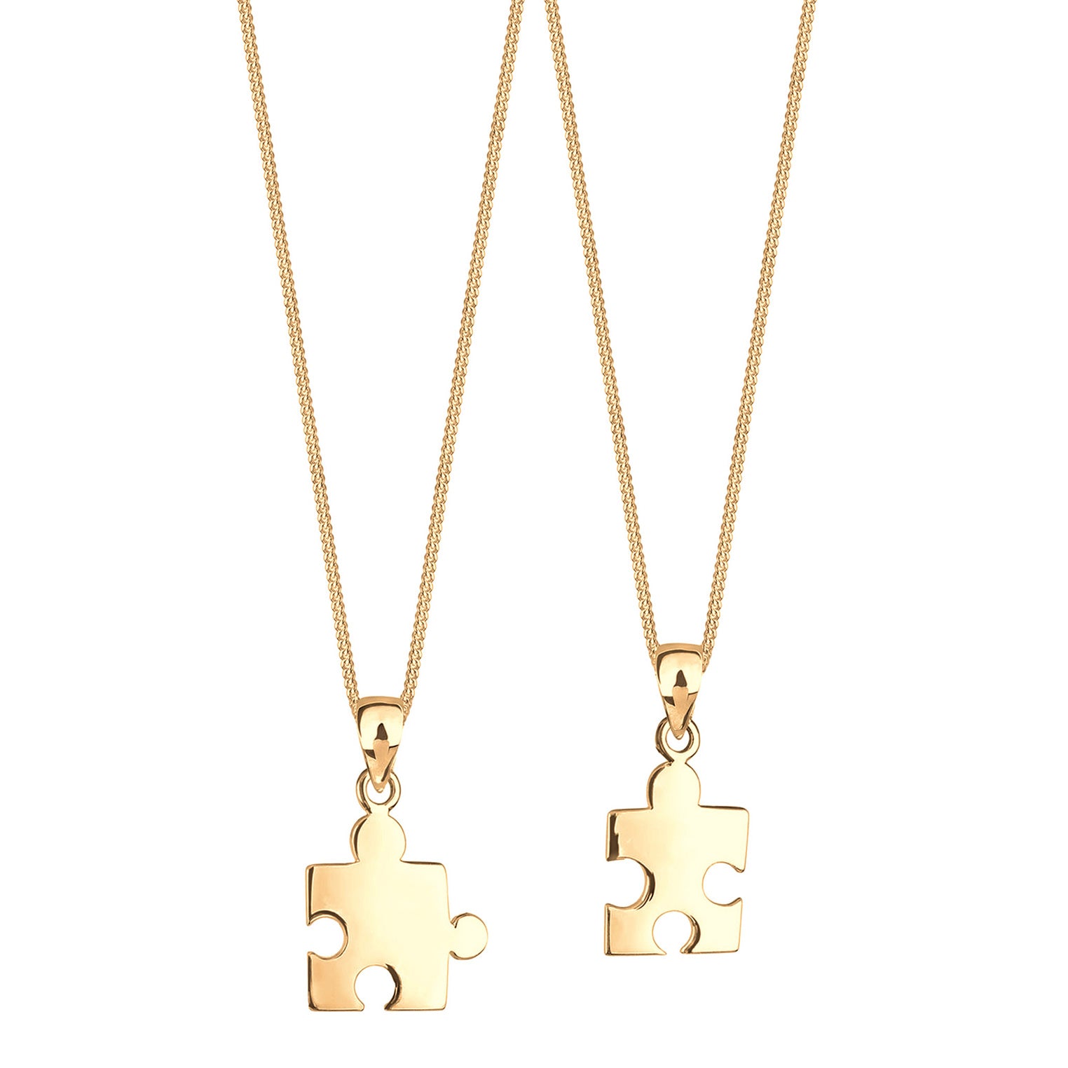 Kalung perak 925 lapis emas dengan liontin puzzle elegan Elli Jewelry