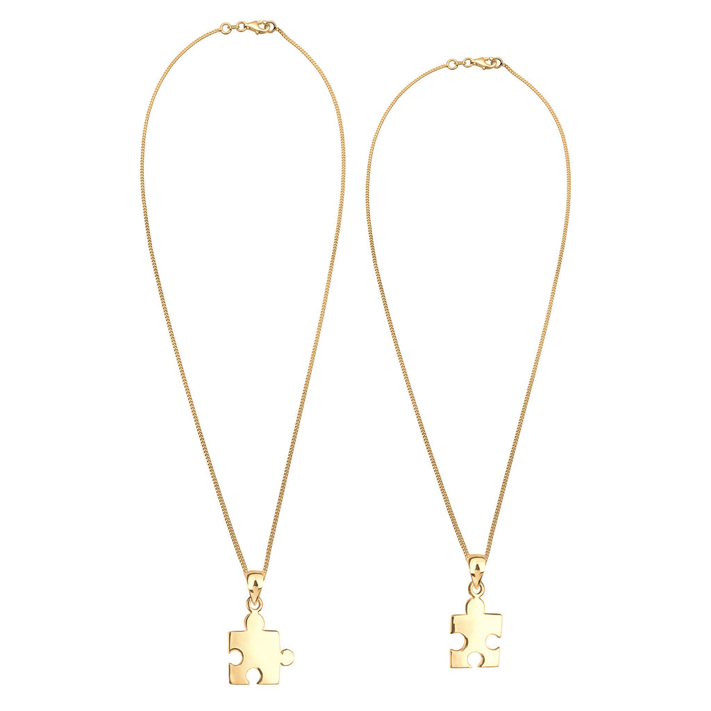 Kalung perak 925 lapis emas dengan liontin puzzle elegan Elli Jewelry