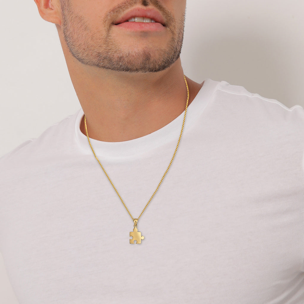 Gold - Elli | Partner Puzzle Necklace Set 925 Silver Gold Plated