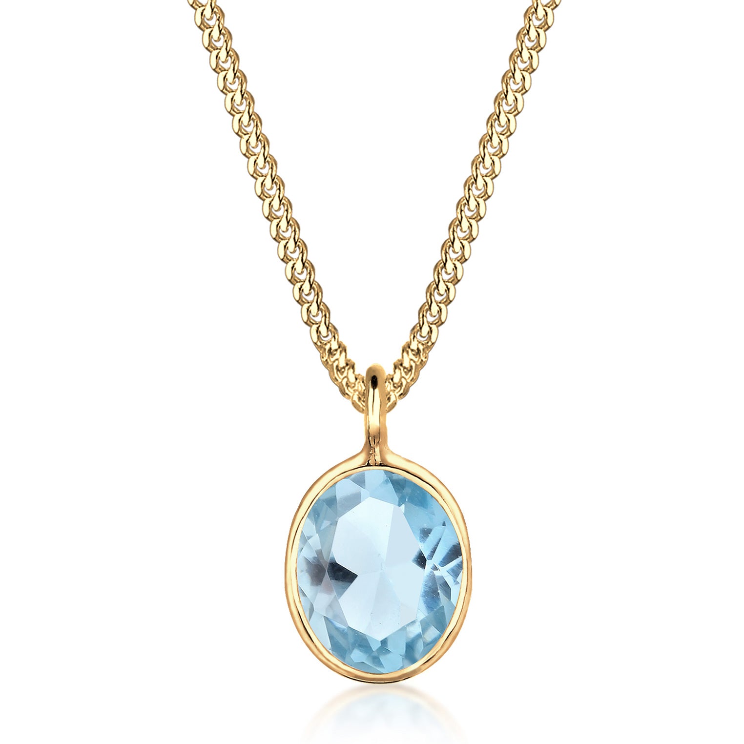 Gold Perhiasan Wanita Perak Asli - Silver Basic Solitaire Gemstone Gold Plated