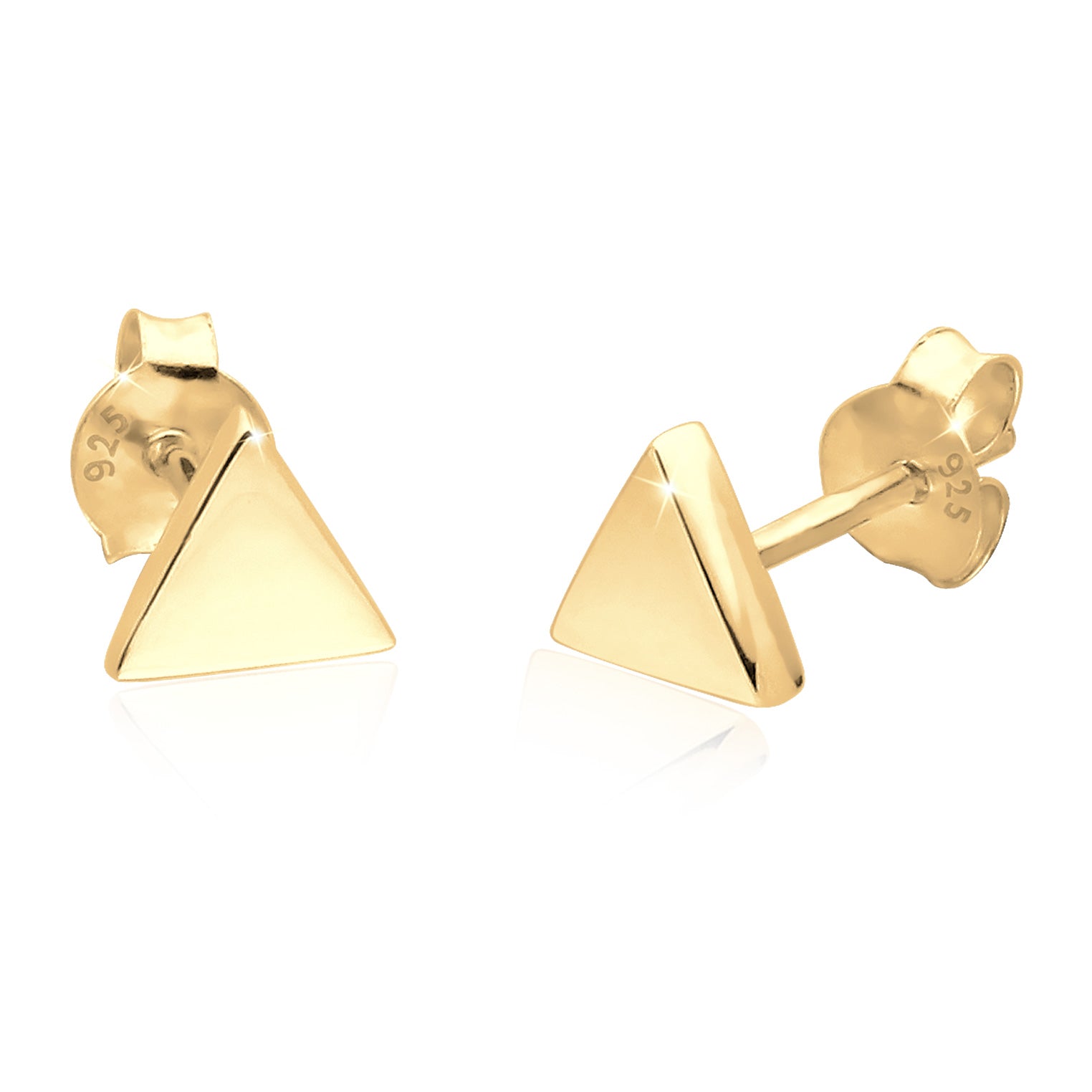 Gold Anting Perhiasan Perak 925 Wanita Stud Segitiga Gold Plated