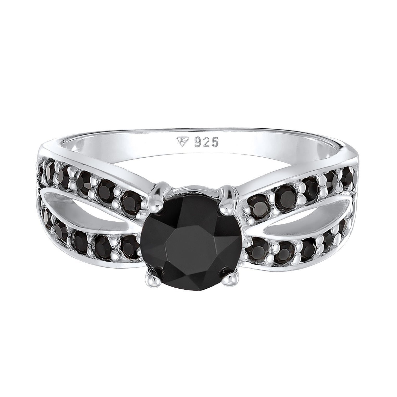 Black Cincin Perhiasan Perak 925 Wanita Glamour Princess Crystal Black