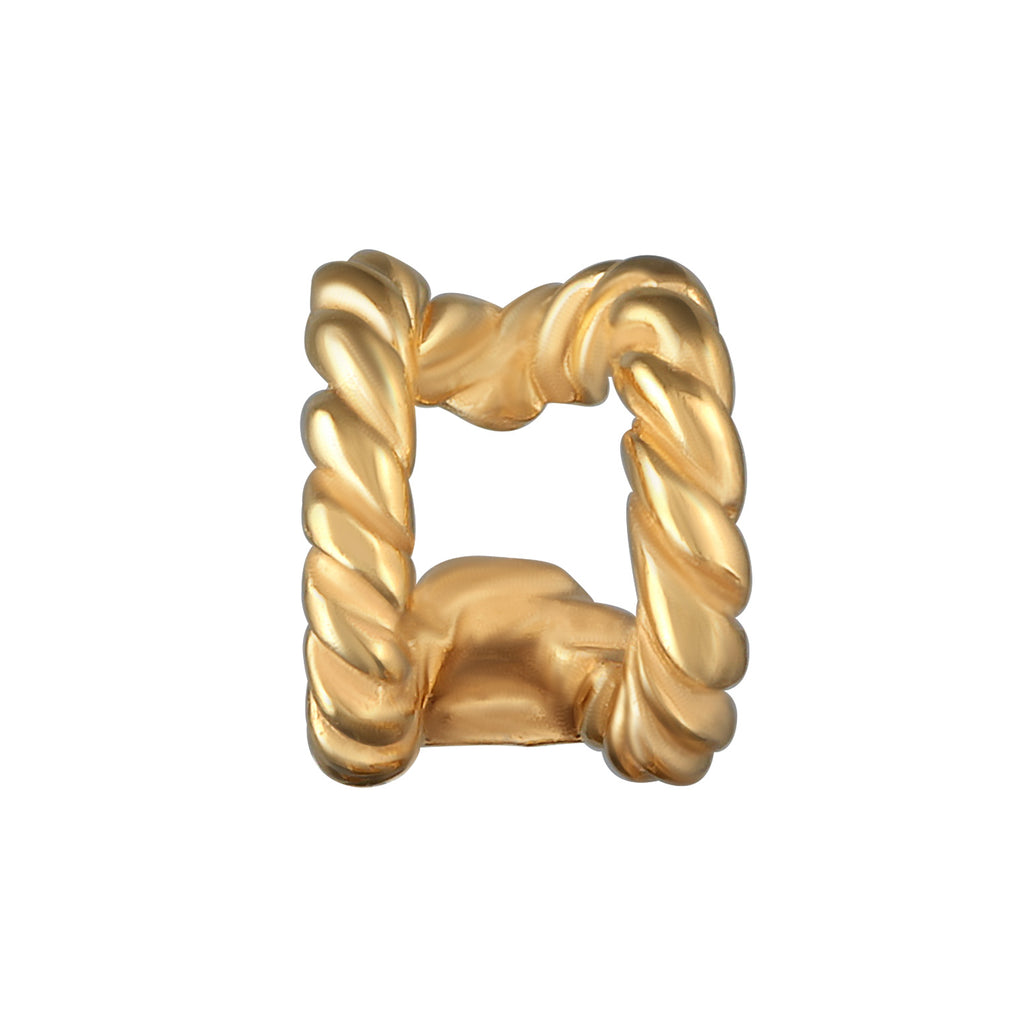 Gold Anting Perhiasan Perak 925 Wanita Single Earcuff Double Twisted Gold Plated