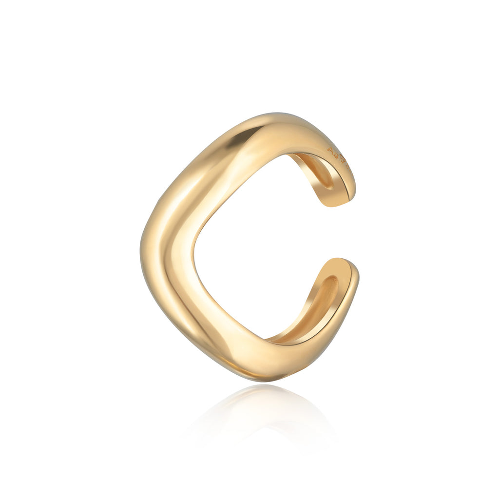 Single Wave Ear Cuff 925 Silver Gold Plated