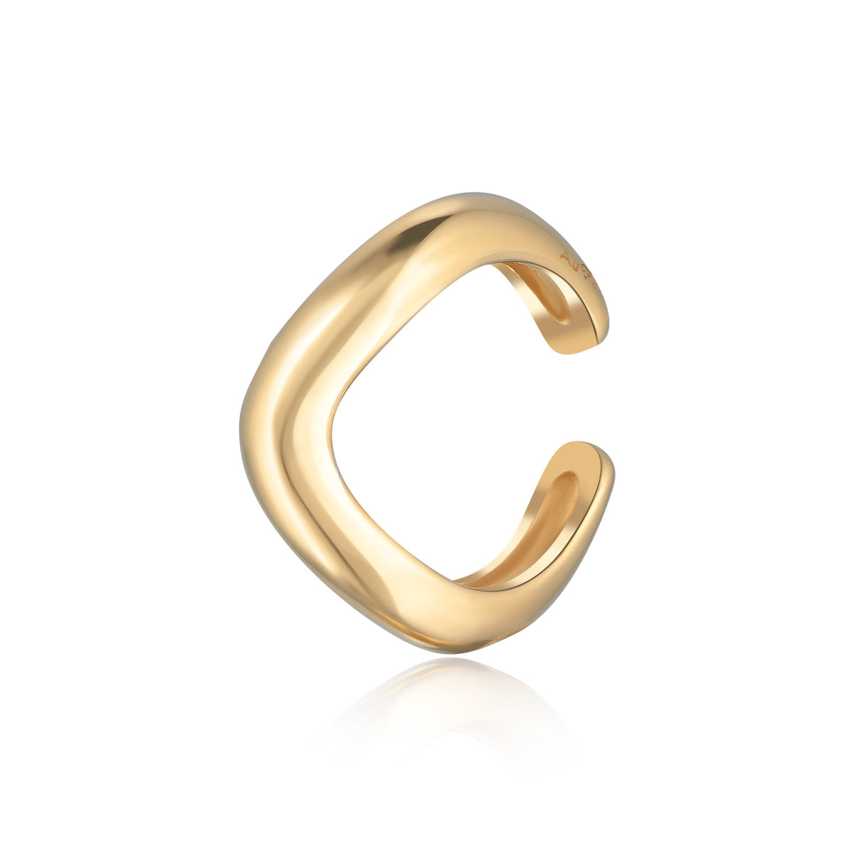 Single Wave Ear Cuff 925 Silver Gold Plated