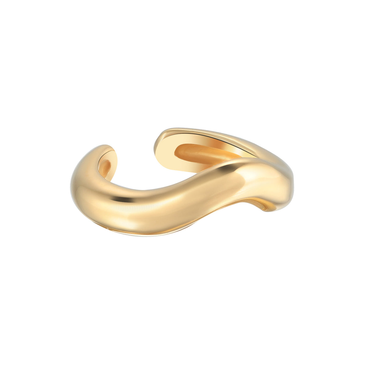 Single Wave Ear Cuff 925 Silver Gold Plated