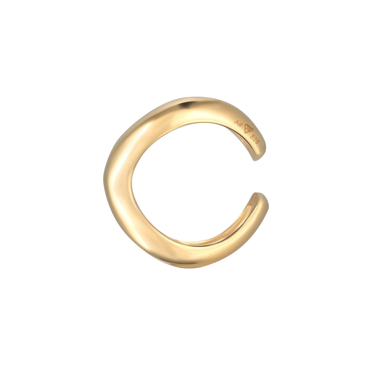 Single Wave Ear Cuff 925 Silver Gold Plated