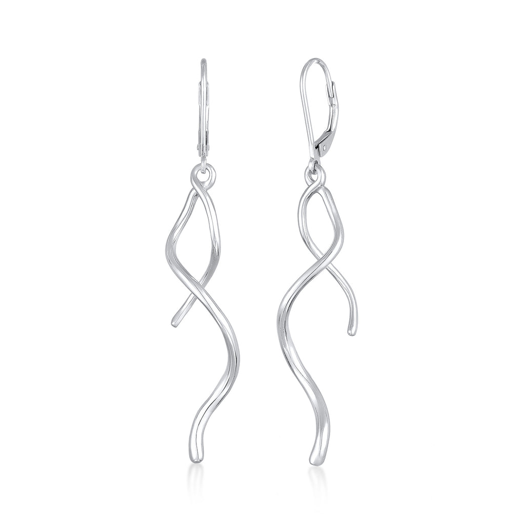 Silver Perhiasan Wanita Perak Asli - Silver Anting Ear Hanger Spiral Wave Twisted