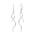 Silver Anting Perhiasan Perak 925 Wanita Ear Hanger Spiral Wave Twisted