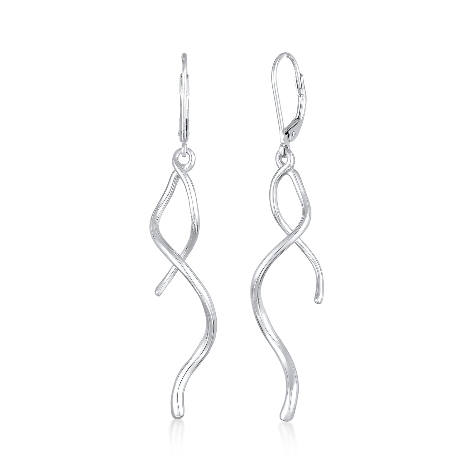 Silver Perhiasan Wanita Perak Asli - Silver Anting Ear Hanger Spiral Wave Twisted
