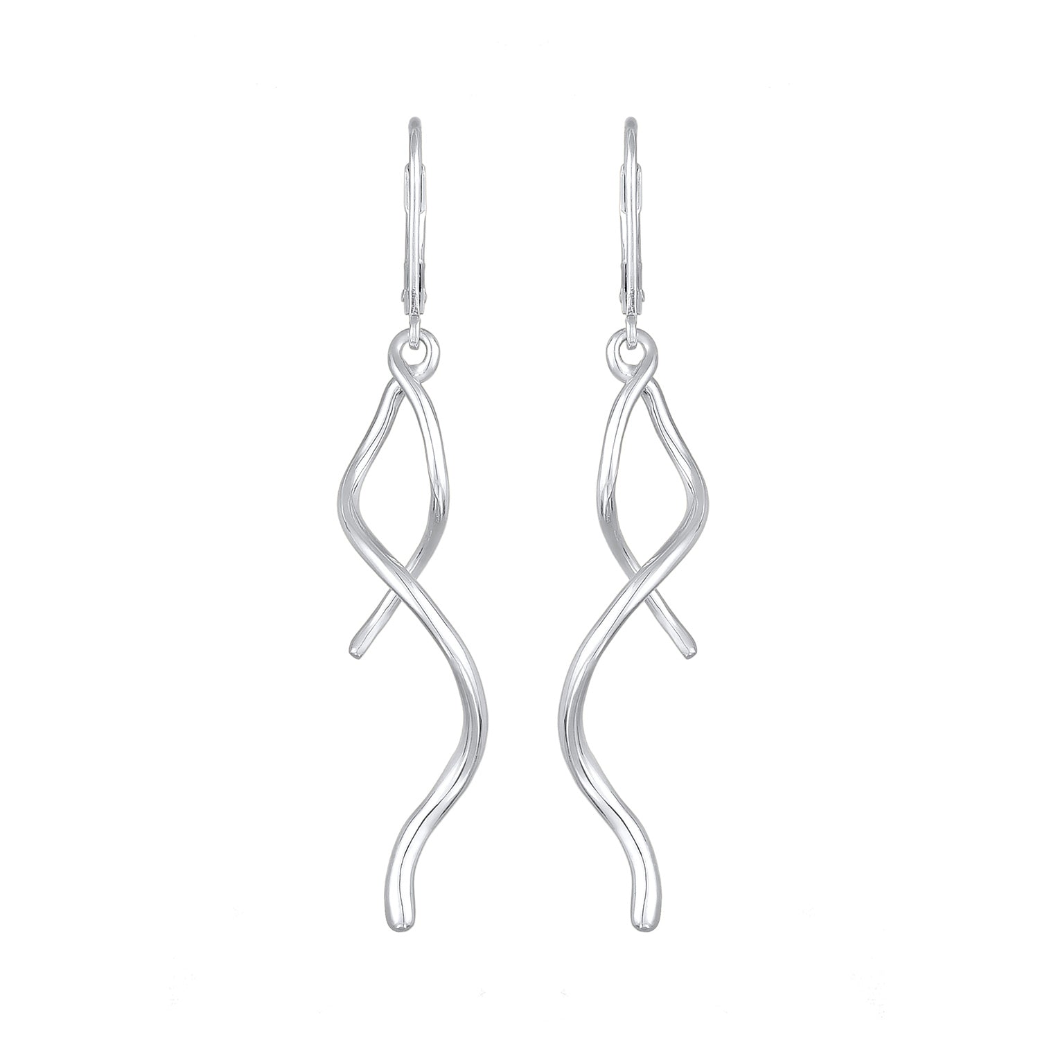 Silver Perhiasan Wanita Perak Asli - Silver Anting Ear Hanger Spiral Wave Twisted
